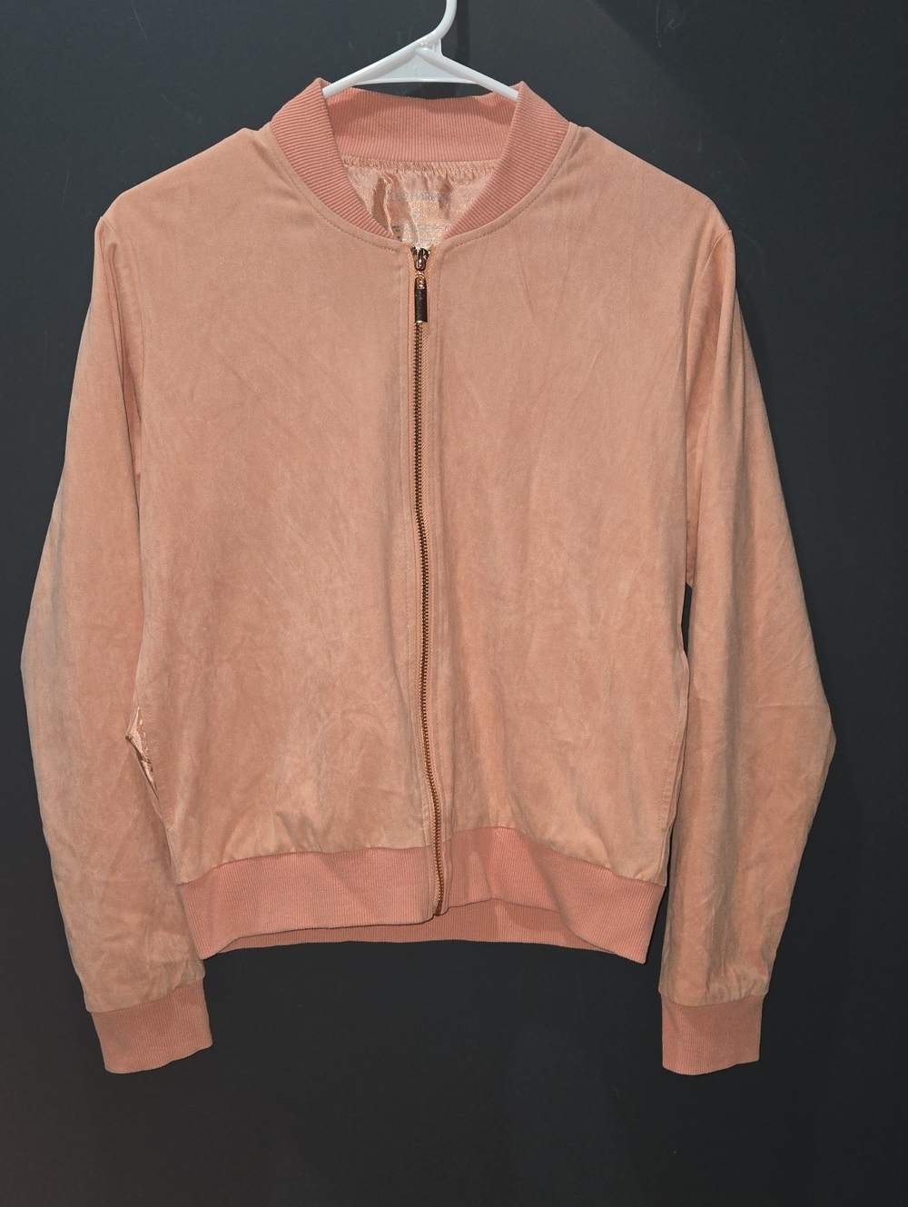 Cleo Harper Dusty Rose Suede-Feel Bomber Jacket